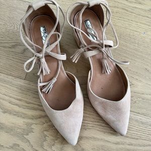 Halogen suede lace up block heels - size 11
